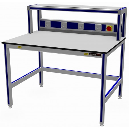 Werktafel ESD met energiegoot en opbouw